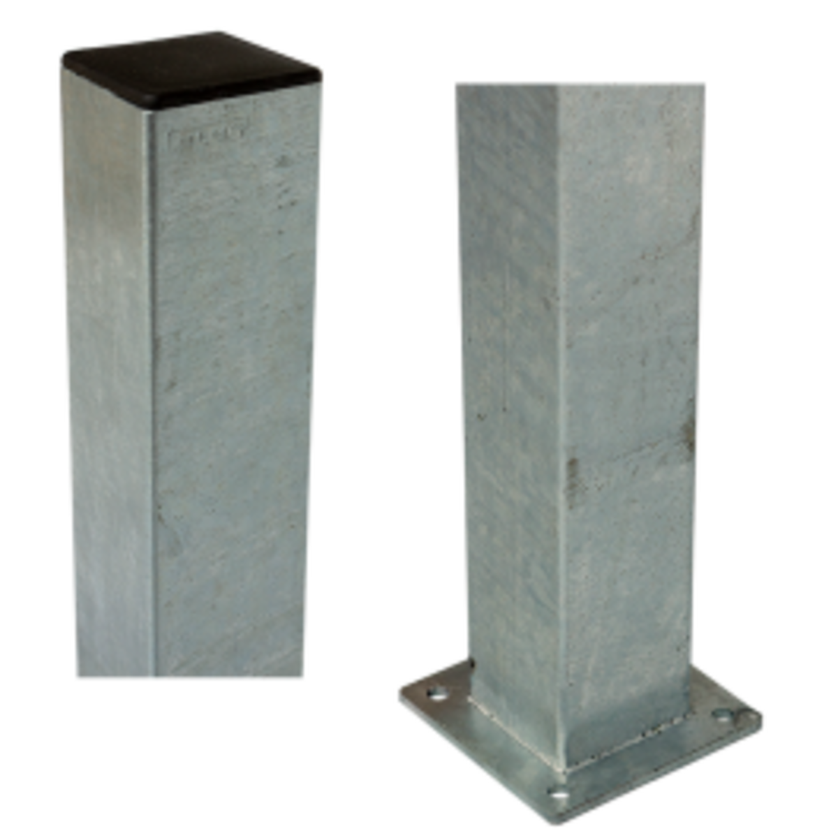 Steel fence post square 8x8x186cm - base 13x13cm