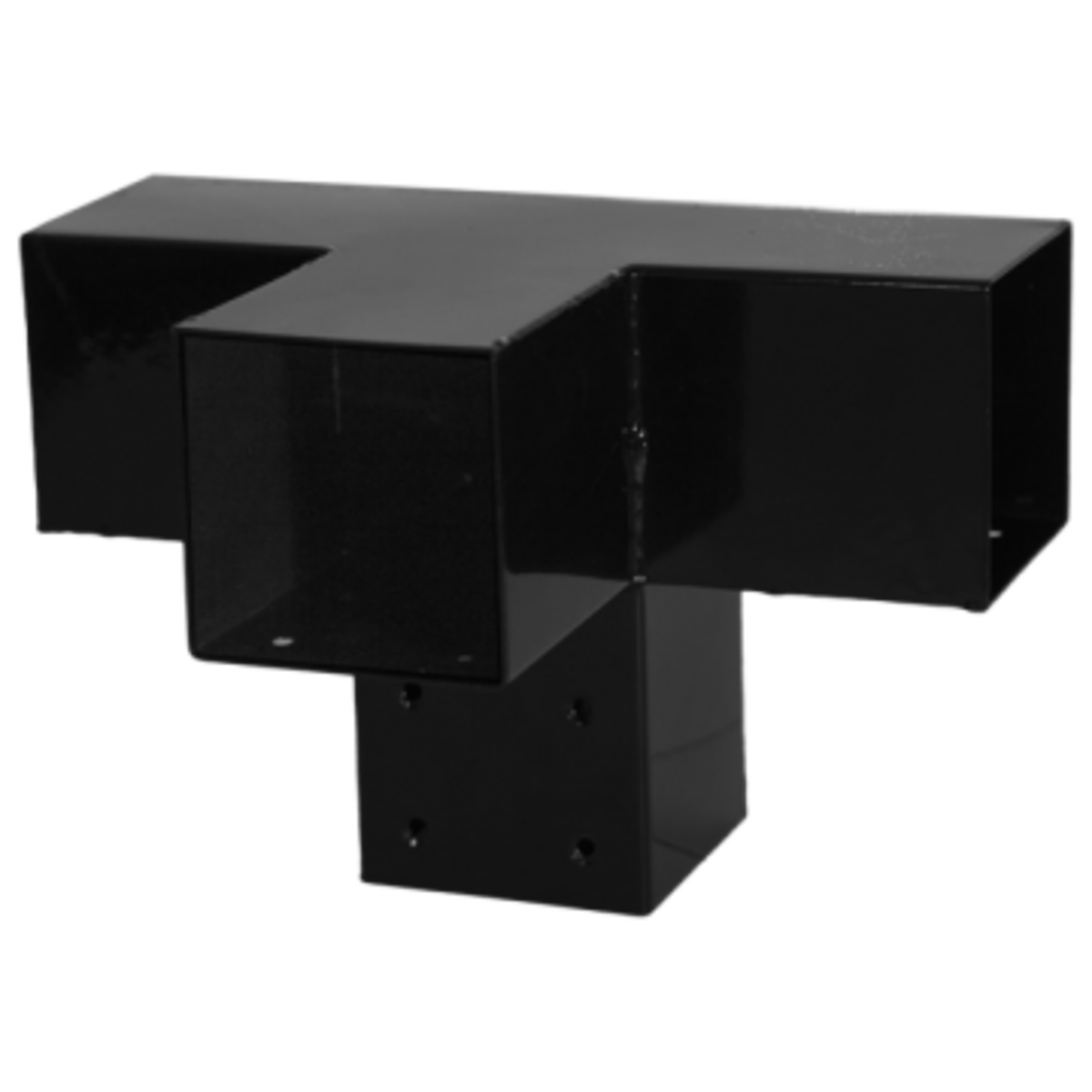 Pergola Bracket a 4 vie 9x9cm - Hot Drans Galvanized Acciaio verniciato in polvere Nero 