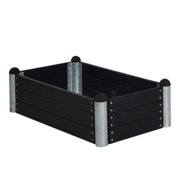 Planter rectangular 8 - pressure treated wood black - 140x80x36cm