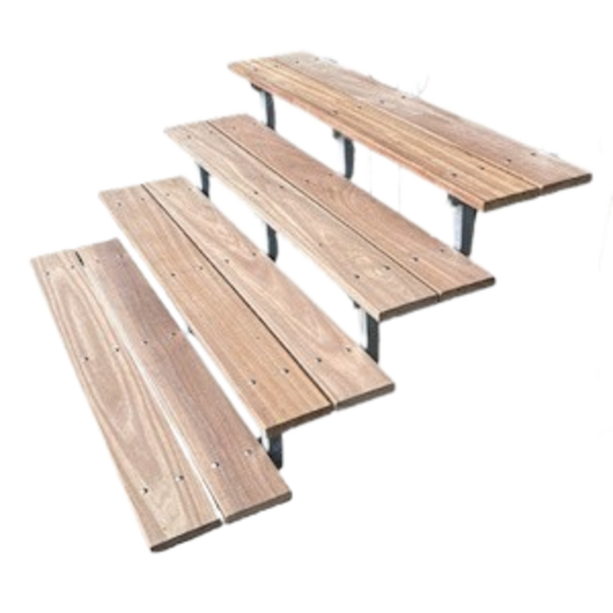 deck stairs metal - hardwood steps