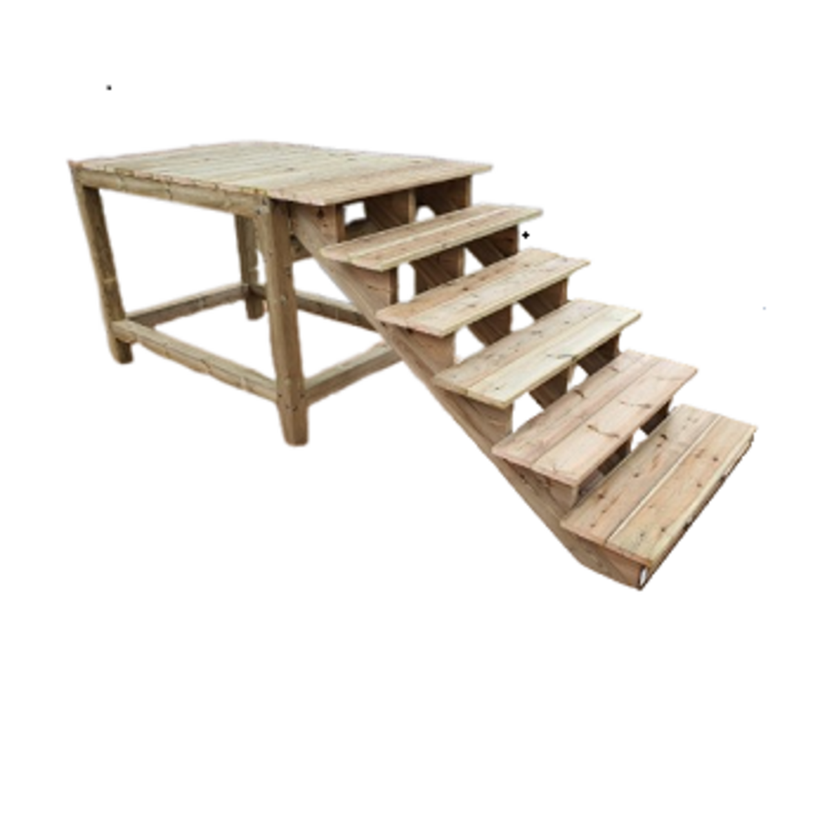 deck stairs with landing